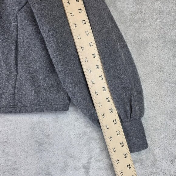 PrAna Sweater Womens Small Gray Wool Blend Hoodie Pullover Drawstring Hem Cozy - Picture 4 of 9